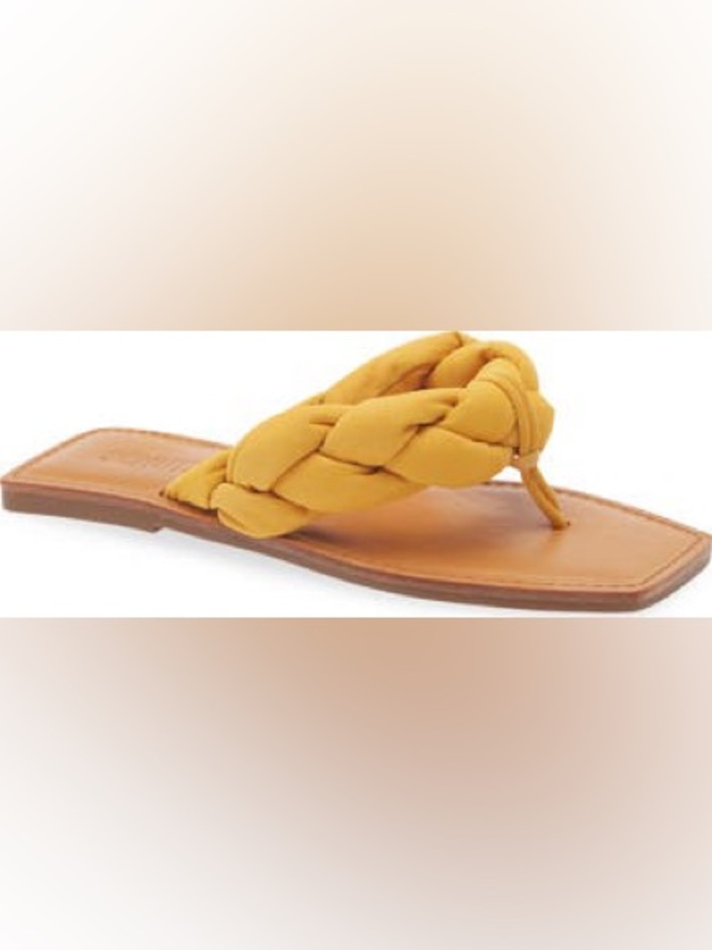 SCHUTZ Braided Yellow Leather Toe-Post Sandal - Picture 6 of 11